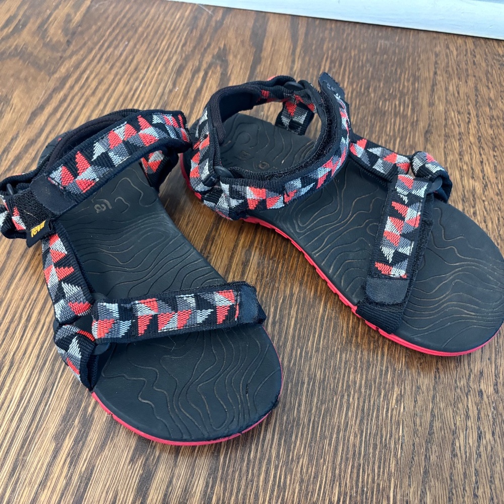 Teva, Watershoes, Black/Red/Grey, Kids, Size 12